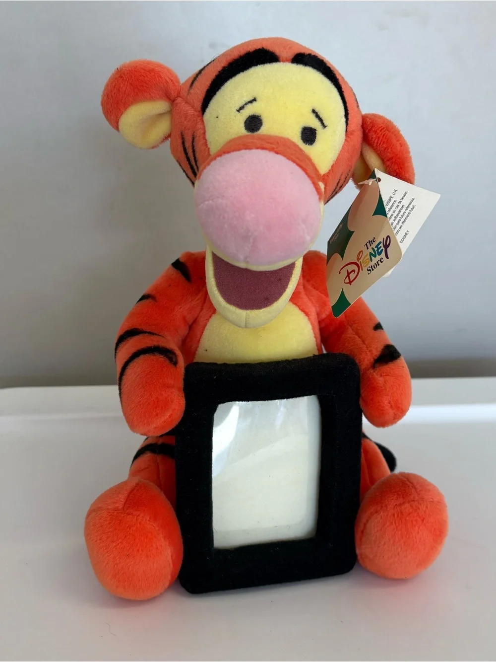 Disney store vintage 1990s Tigger plush with photo frame stuffed animal NEW